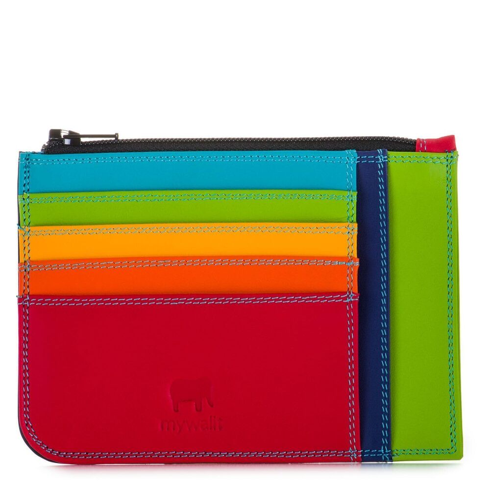 1209 Slim Leather Credit Card Holder | 4 Card Slot with Coin Purse | Zipped